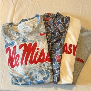 NWOT BUNDLE OF 4 Men's Long Sleeve Ole Miss Tees - Nike, Amigo, Johnnie-O